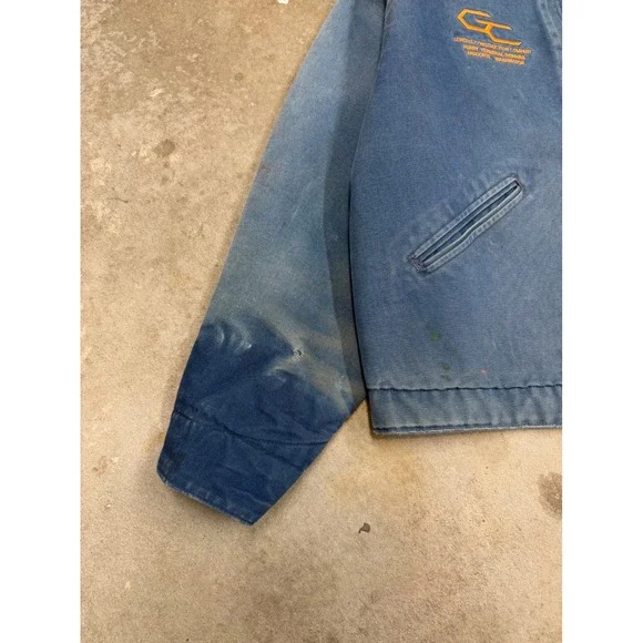 Vintage Carhartt J01 NVY Distressed Blue FadedEmbroidered Mens XL - Picture 2 of 8